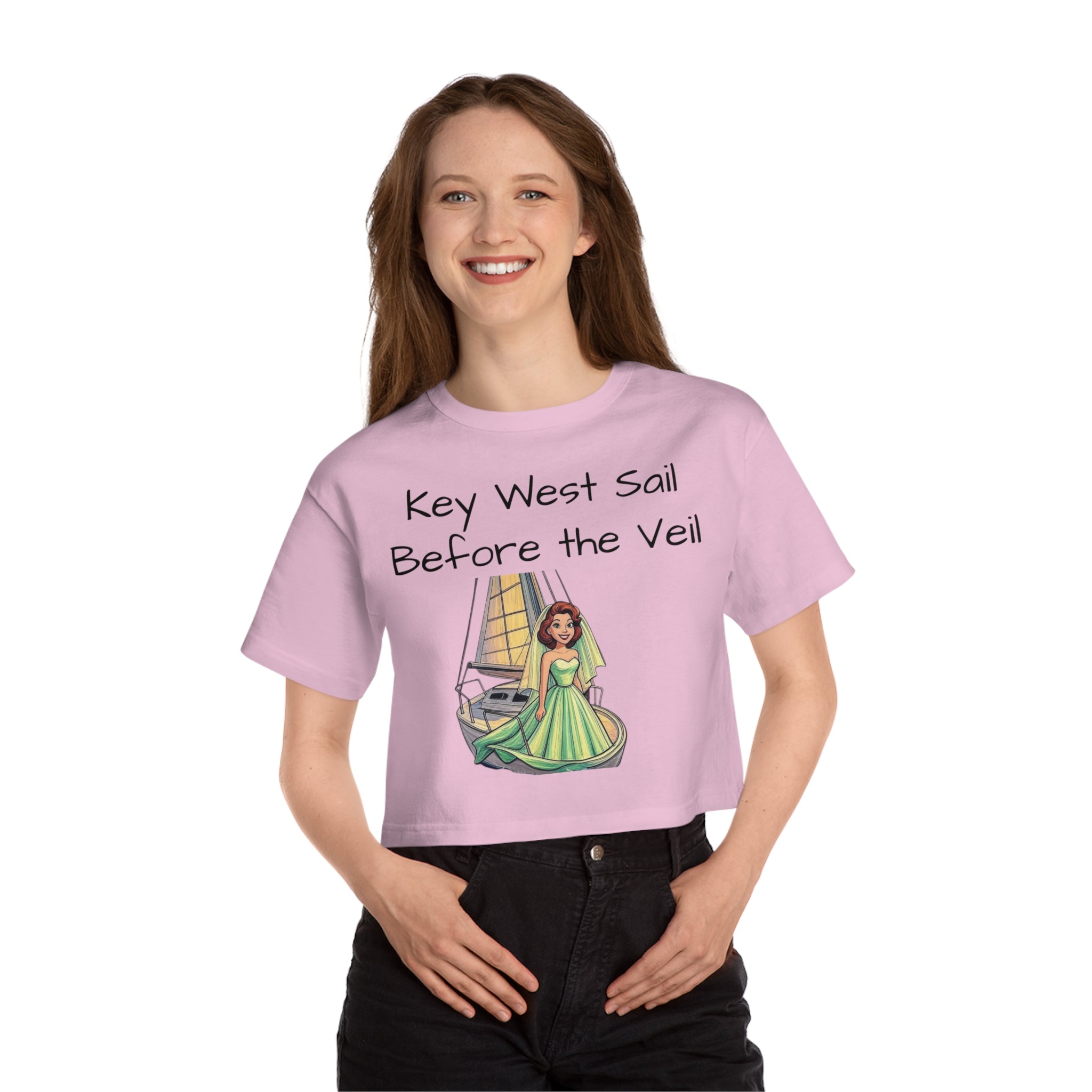 Key West Sail Before the Veil Bachelorette crop tee