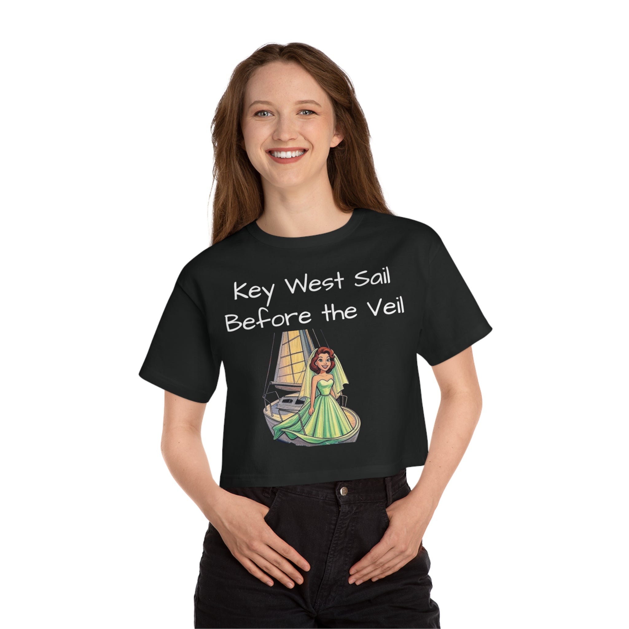 Key West Sail Before the Veil Bachelorette crop tee