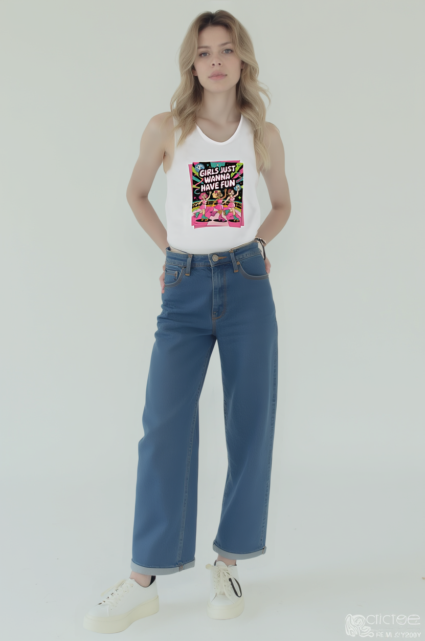 Girls Just Wanna Have Fun Racerback Tank